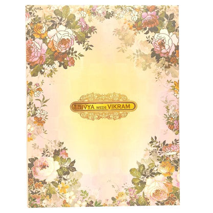Pink Padded Stiff Board Floral Card In Offset-KNPO1504P-King of Cards