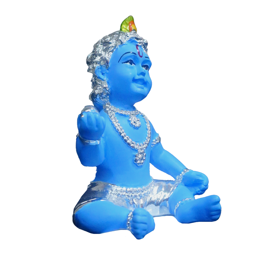 Charming Baby Krishna Idol in Blue-GRI0040