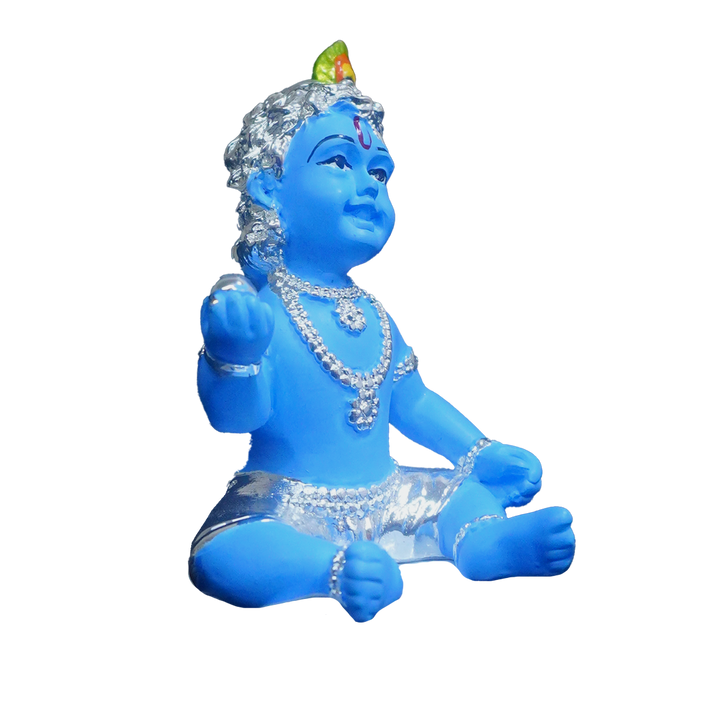 Charming Baby Krishna Idol in Blue-King of Cards