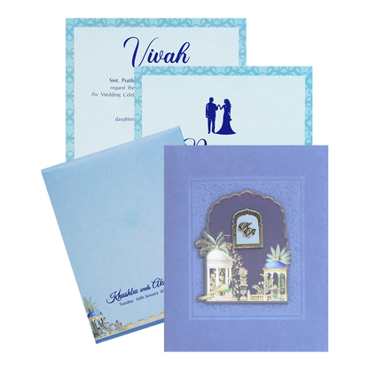 Make your event special with our exclusive Blue Pop-Up Soft Fabric Wedding Card. Shop now! ?WhatsApp Support ?Express Delivery.