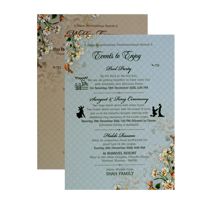 Soft Pink Padded Invitation-King of Cards