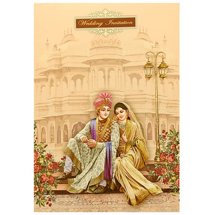 Pink Bride Groom Padded Invitation Card-King of Cards