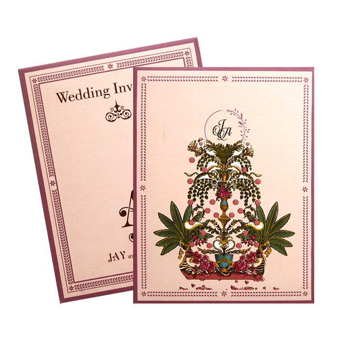Light Mauve Pink Wedding Card-King of Cards