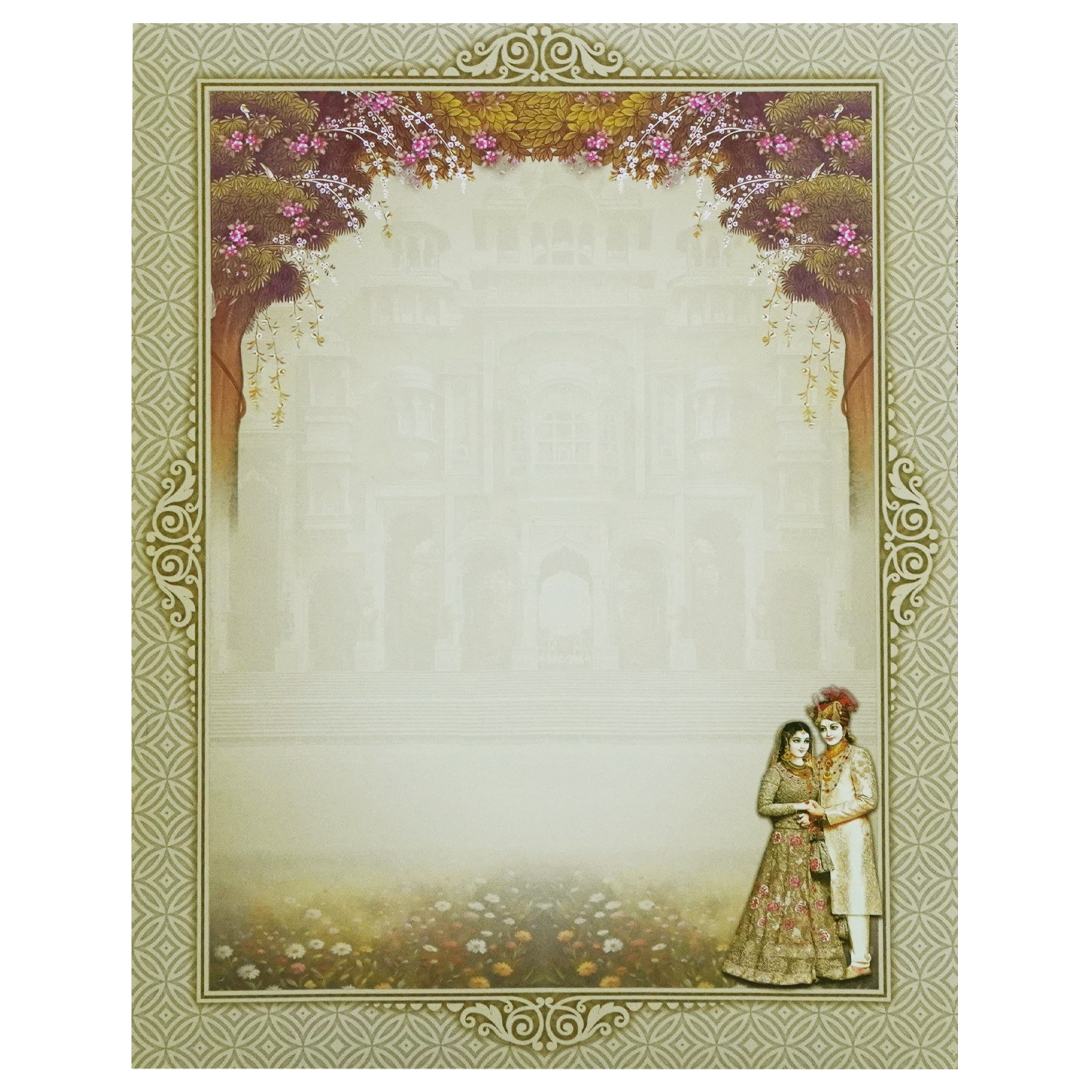 Olive Green Bride Groom Box Wedding Invitation-KNKN6313