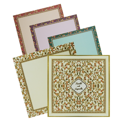 Lime Yellow Floral Padded Wedding Invitation-Kac05590