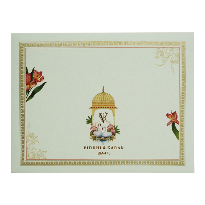 Cream Tracing Sheet Wedding Invitation-King of Cards