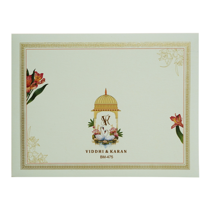 Cream Tracing Sheet Wedding Invitation-King of Cards