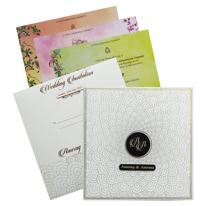 Ivory Padded Wedding Card-King of Cards