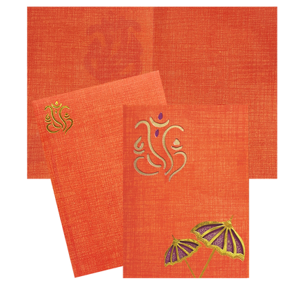 Classic Yellow Shading With Cut Ganesha Wedding Card-King of Cards