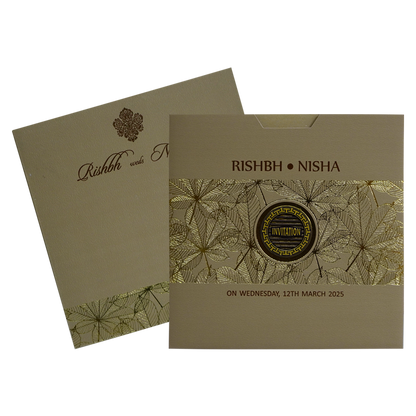 Pale Brown Wedding Invitation-KRC30272