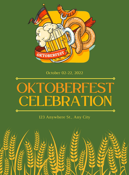 Green Wheat Oktoberfest Invitation-AAOKT004