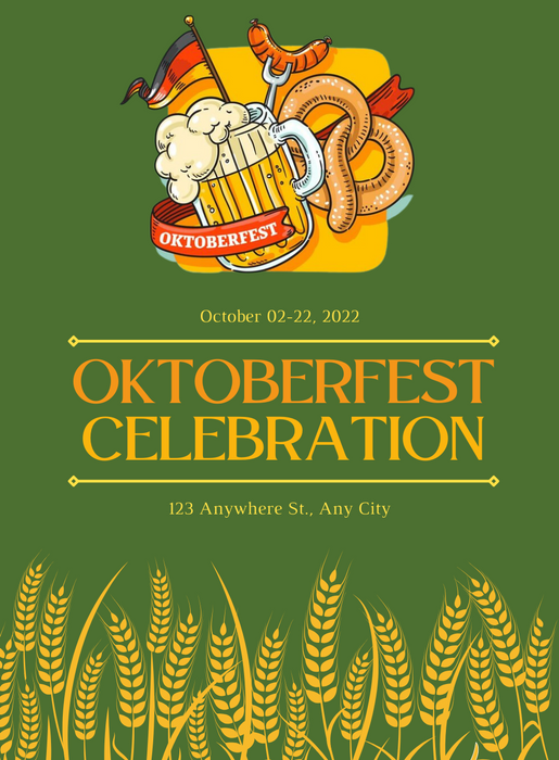 Green Wheat Oktoberfest Invitation-AAOKT004