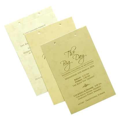 Golden Elegant Floral Lazer Cut MDF Wedding Card-King of Cards