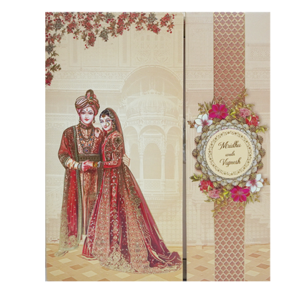 Light Brown Bride Groom Wedding Invitation Card-King of Cards