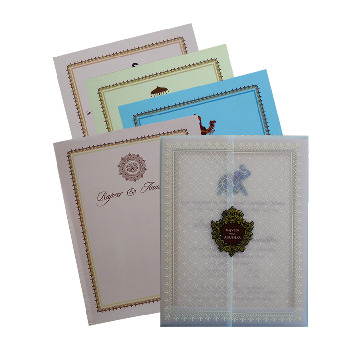 Peach Tracing Wedding Card Design-King of Cards