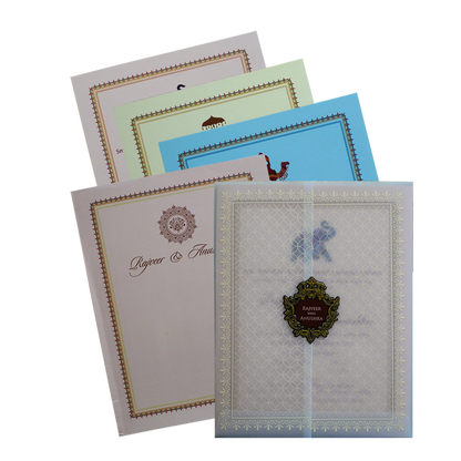 Peach Tracing Wedding Card Design-King of Cards