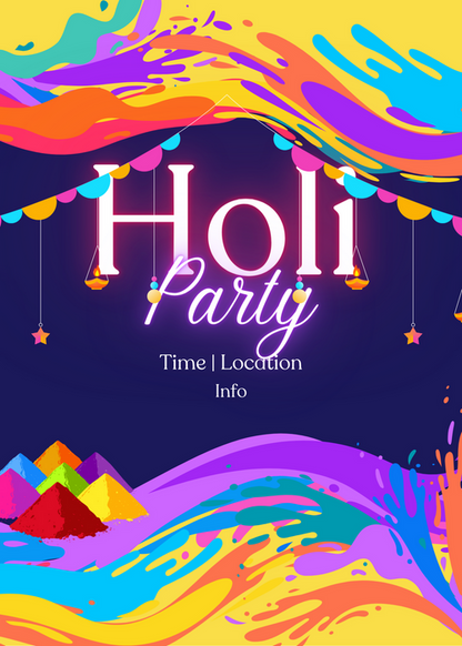 Rangeela Design Holi Party Invitation-AAHPI003