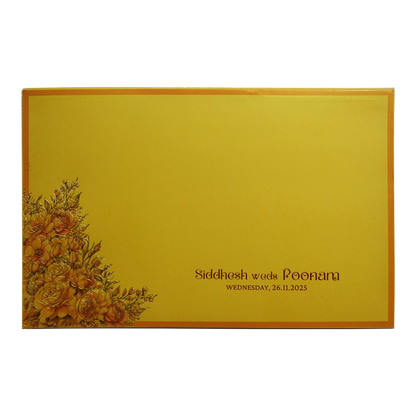 Mustard Padded Floral Invitation Card-King of Cards