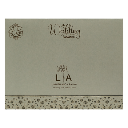 Buy Silver Floral Padded Wedding Card