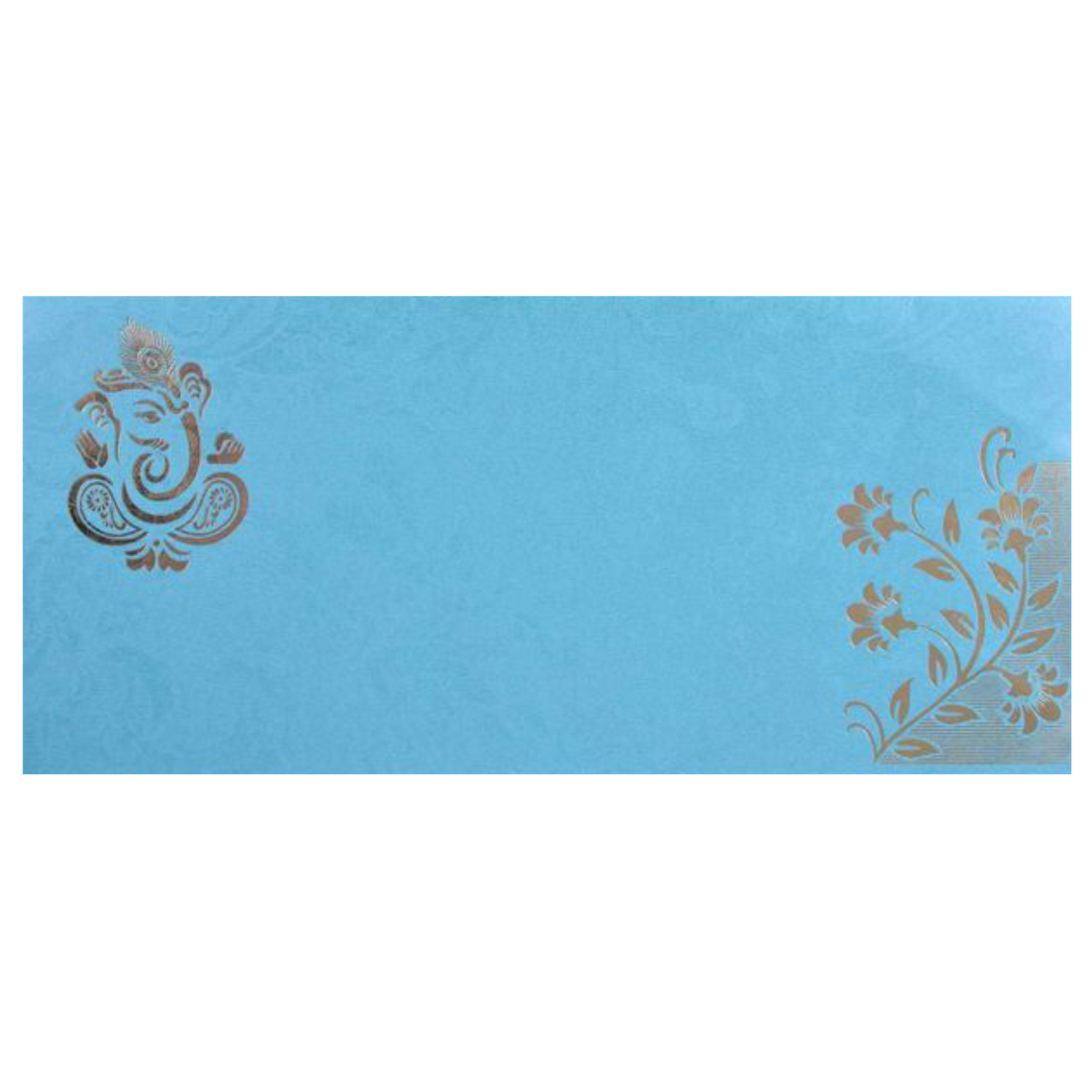 Light Blue Floral Metallic Invitation Card