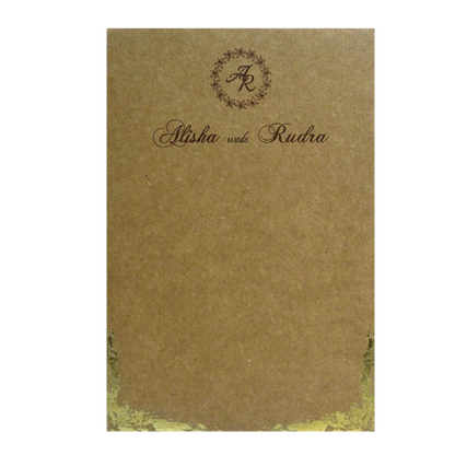 Khaki Brown Foil Invitation-King of Cards