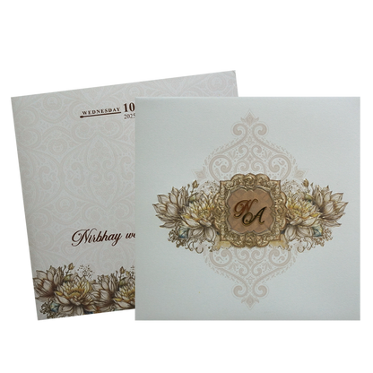 Cream Padded Premium Wedding Invitation-King of Cards