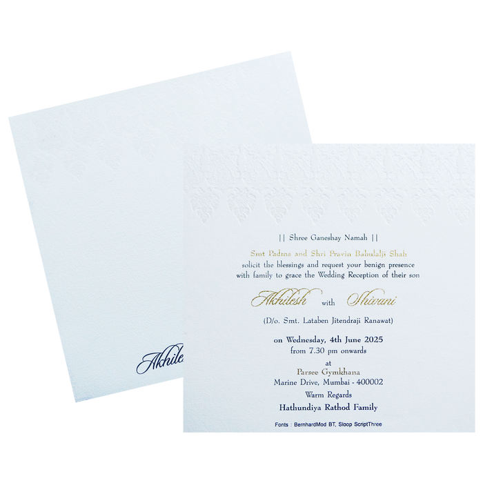 White MDF Single Invitation-King of Cards