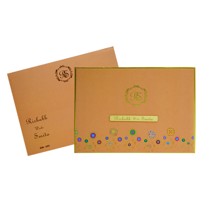 Orange Padded Designs Wedding Card-Kbm04800