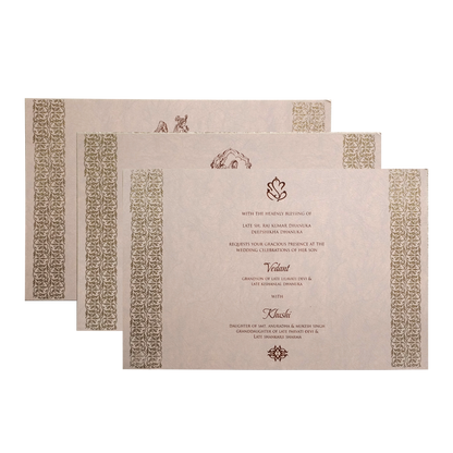 Dusty Pink Premium Embossed Marriage Card-KPR24270