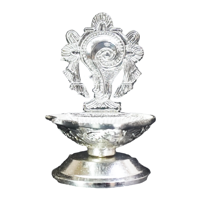 White Metal Shankh Diya-King of Cards