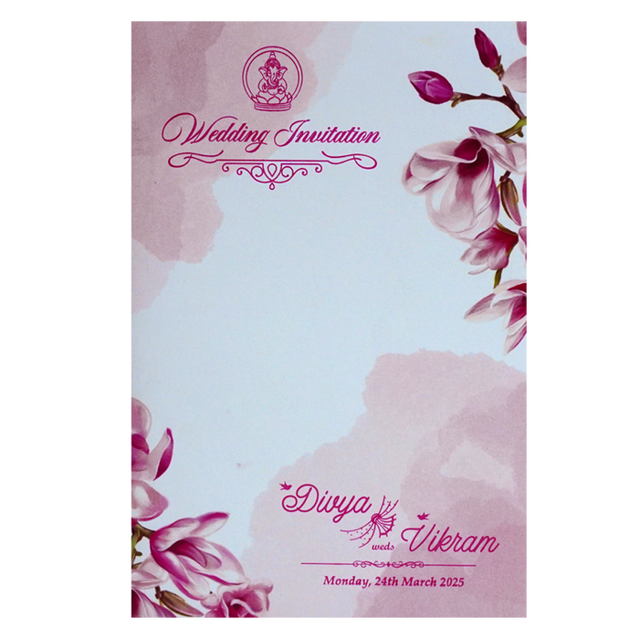Pink Floral Single Sheet Card-King of Cards