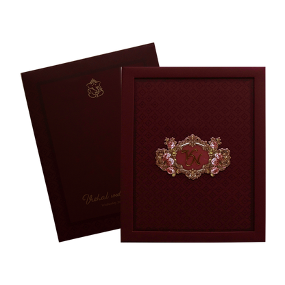 Dark Maroon Premium Invitation Card-King of Cards