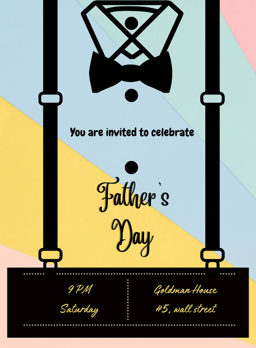 Tie and Bow Fathers day Invitation-AAFAT002