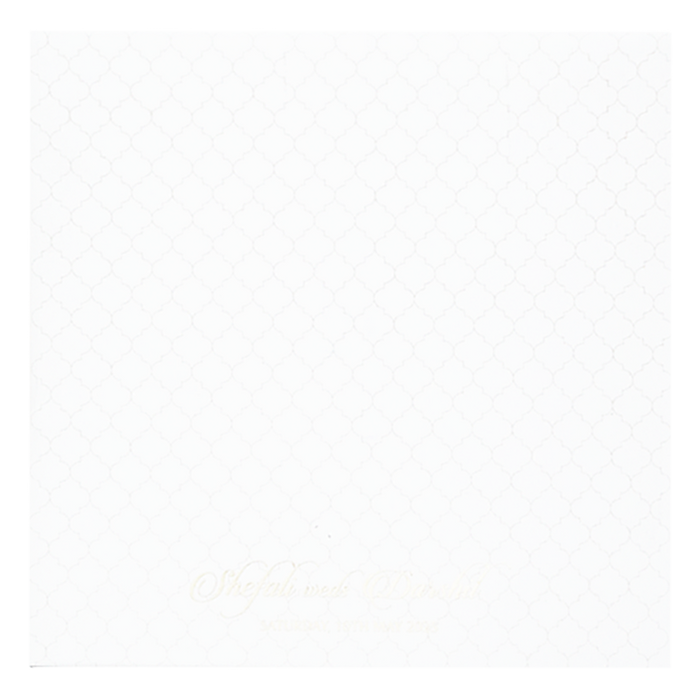 White Embossed Pattern Wedding Card-King of Cards