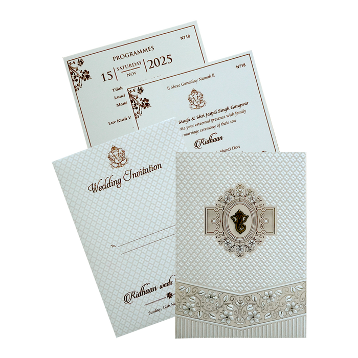 White Floral Marriage Card-King of Cards
