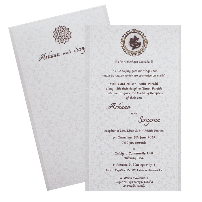 White Floral Wedding Card-King of Cards