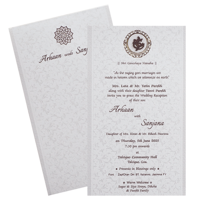 White Floral Wedding Card-KRCS7270