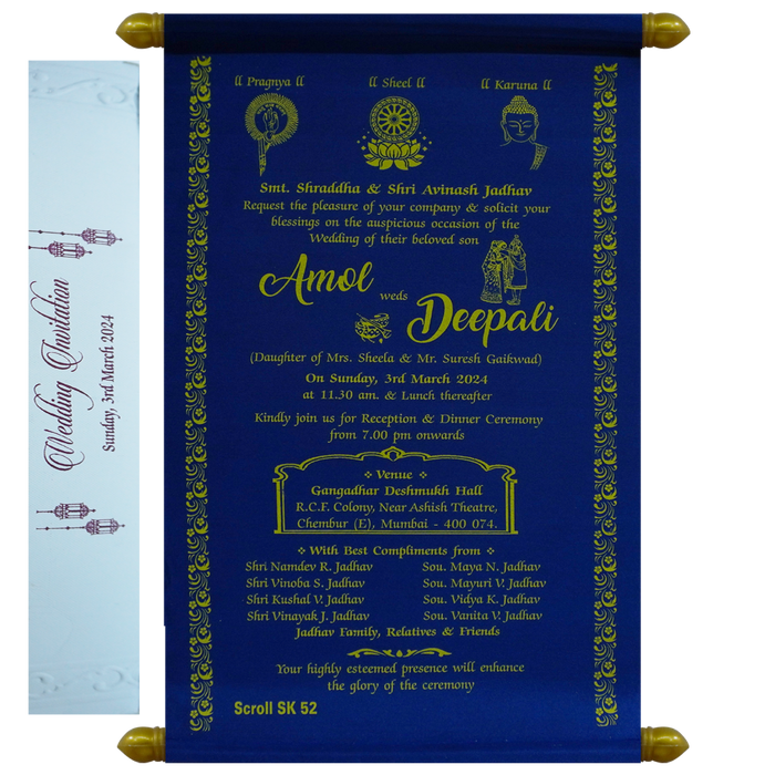 Dark Blue Scroll Card-King of Cards