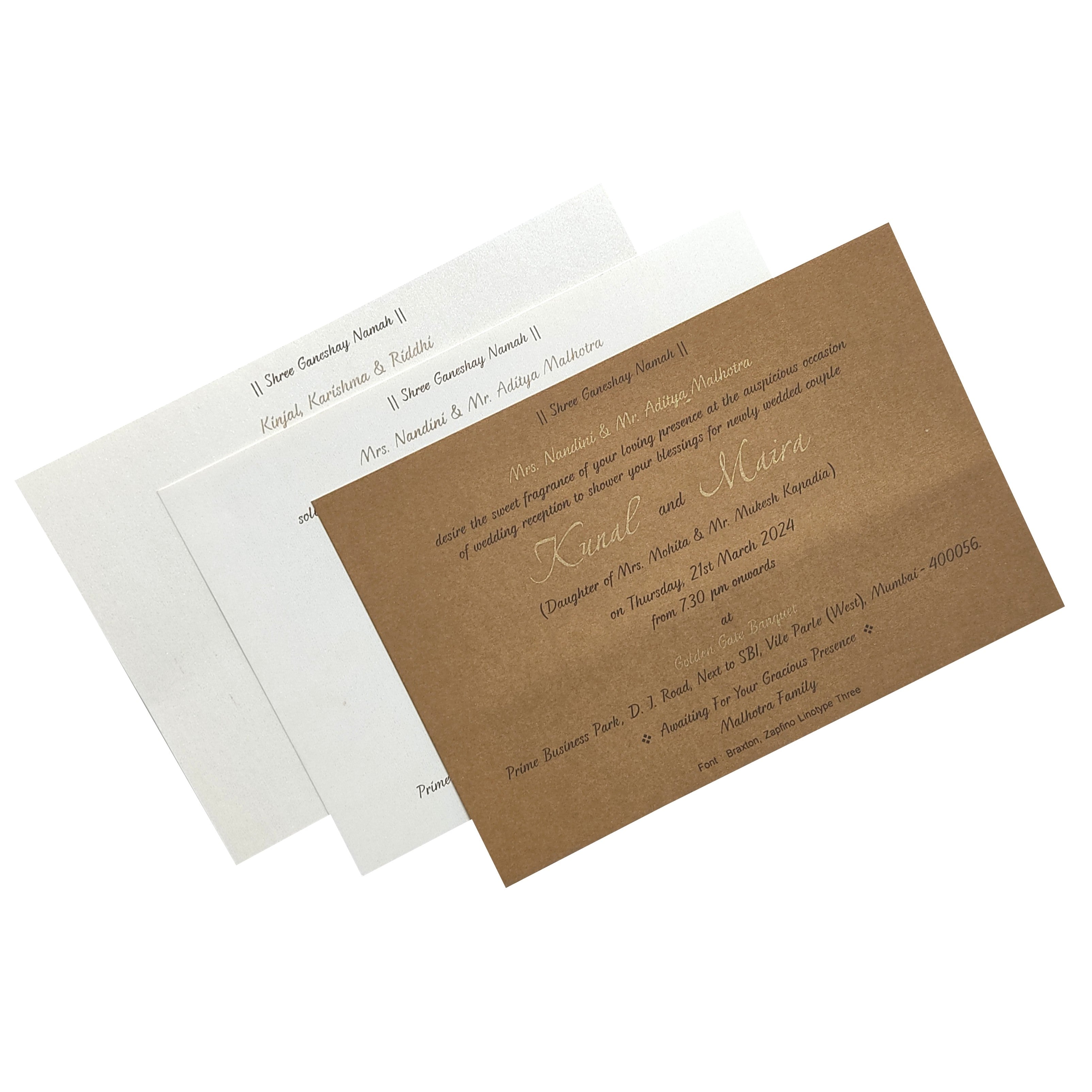 Grey Gold Design Invitation Card-KRC29541