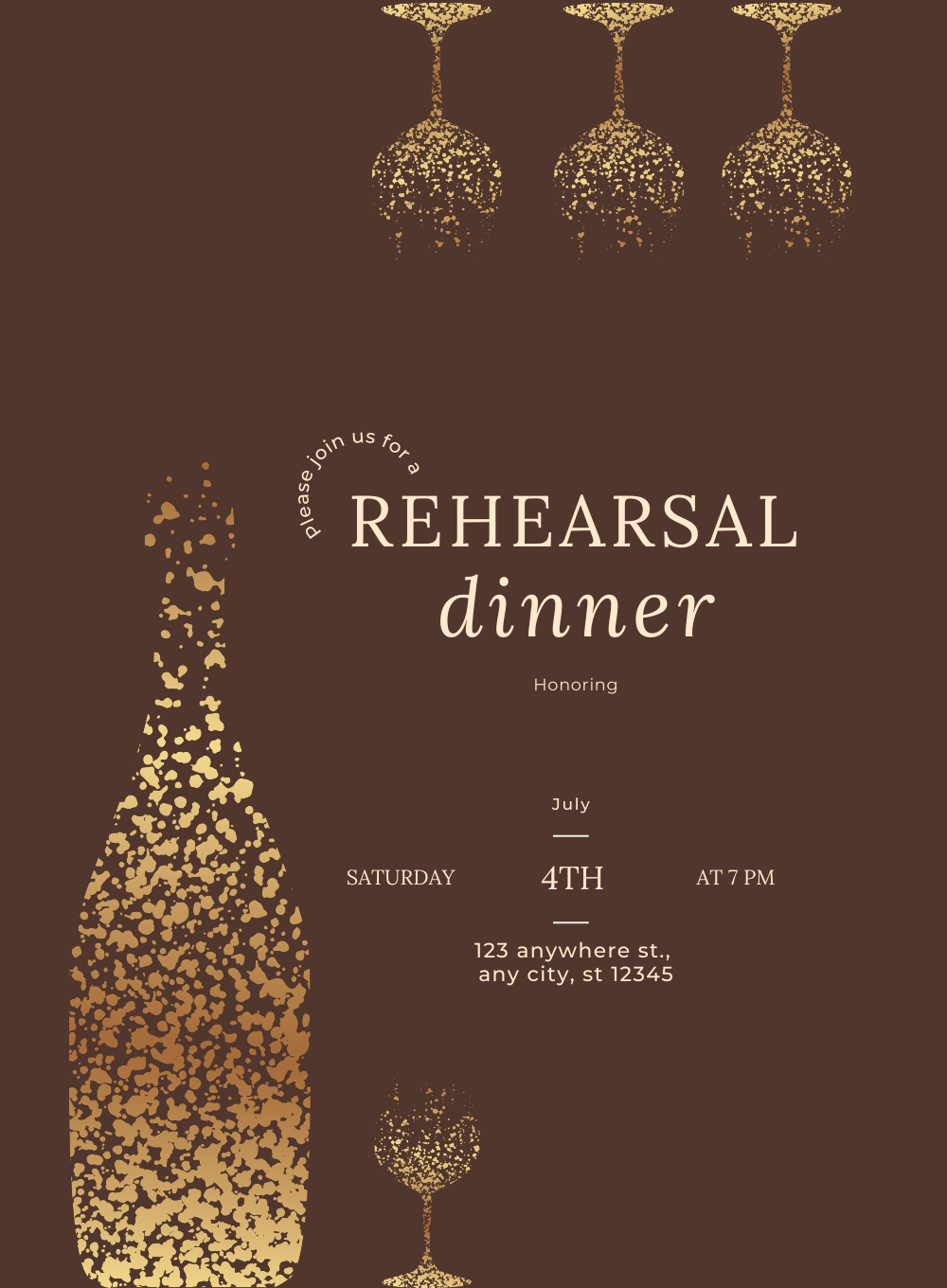 Brown Bottle Rehearsal Dinner Invitation-AARES003