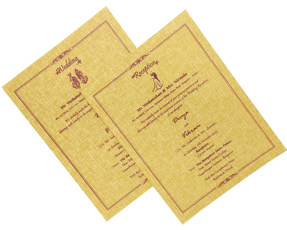 Brown Gold Padded Hindu Wedding Card With Baraat Image-KNPP8509N