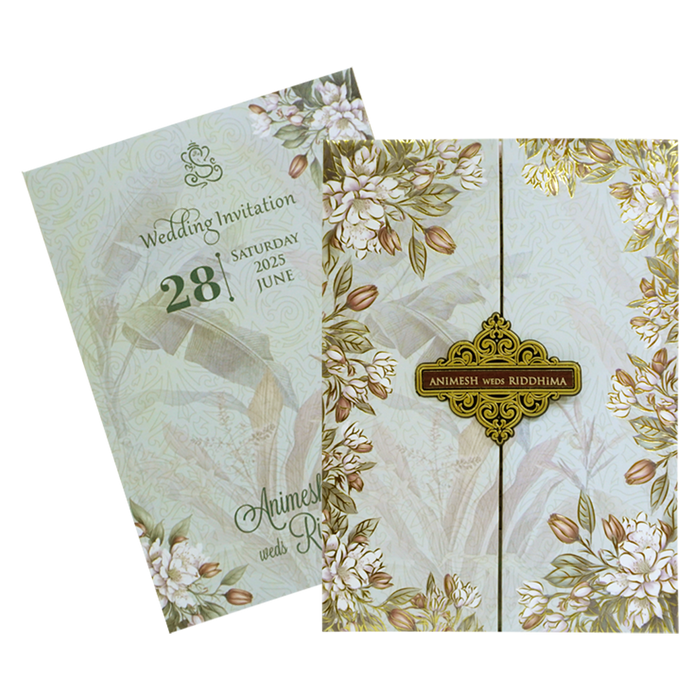 Pastel Light Blue Padded Invitation-King of Cards