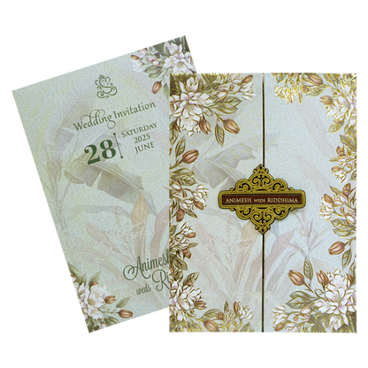 Pastel Light Blue Padded Invitation-King of Cards