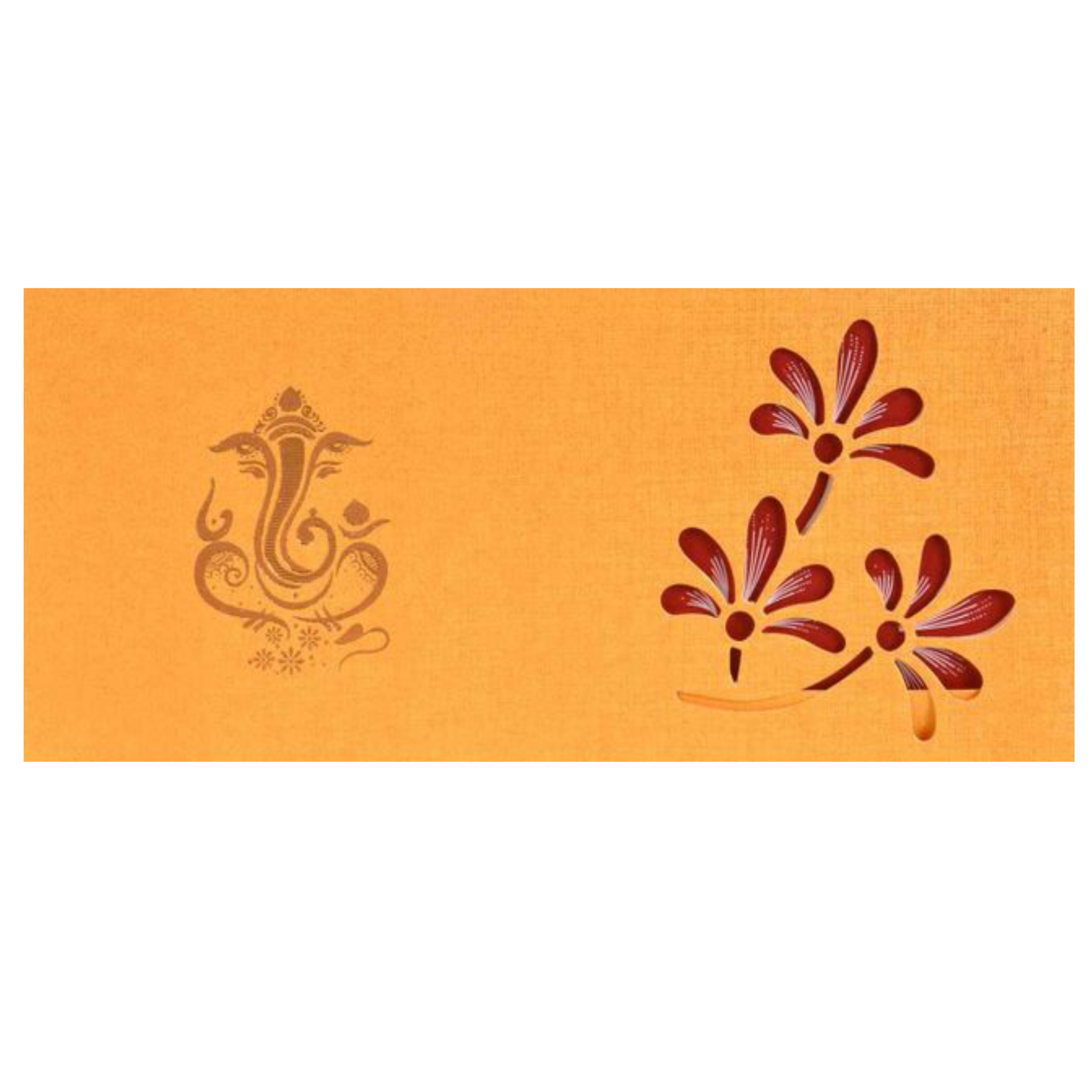 Awesome Blossom Theme With Ganesha Wedding Card-KNSPM314
