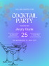 Blue Glass Cocktail Party Invitation-AACOP001