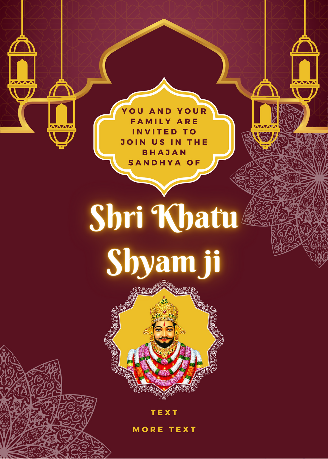 Maroon Tassel Khatu Shyam Invitation-AAKSI003