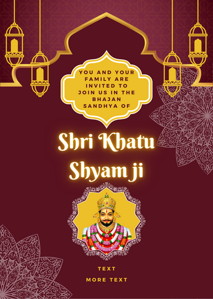 Maroon Tassel Khatu Shyam Invitation-AAKSI003