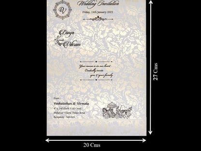 White Jumbo Screen Embossed Floral With Gold Foiling-KNK40500