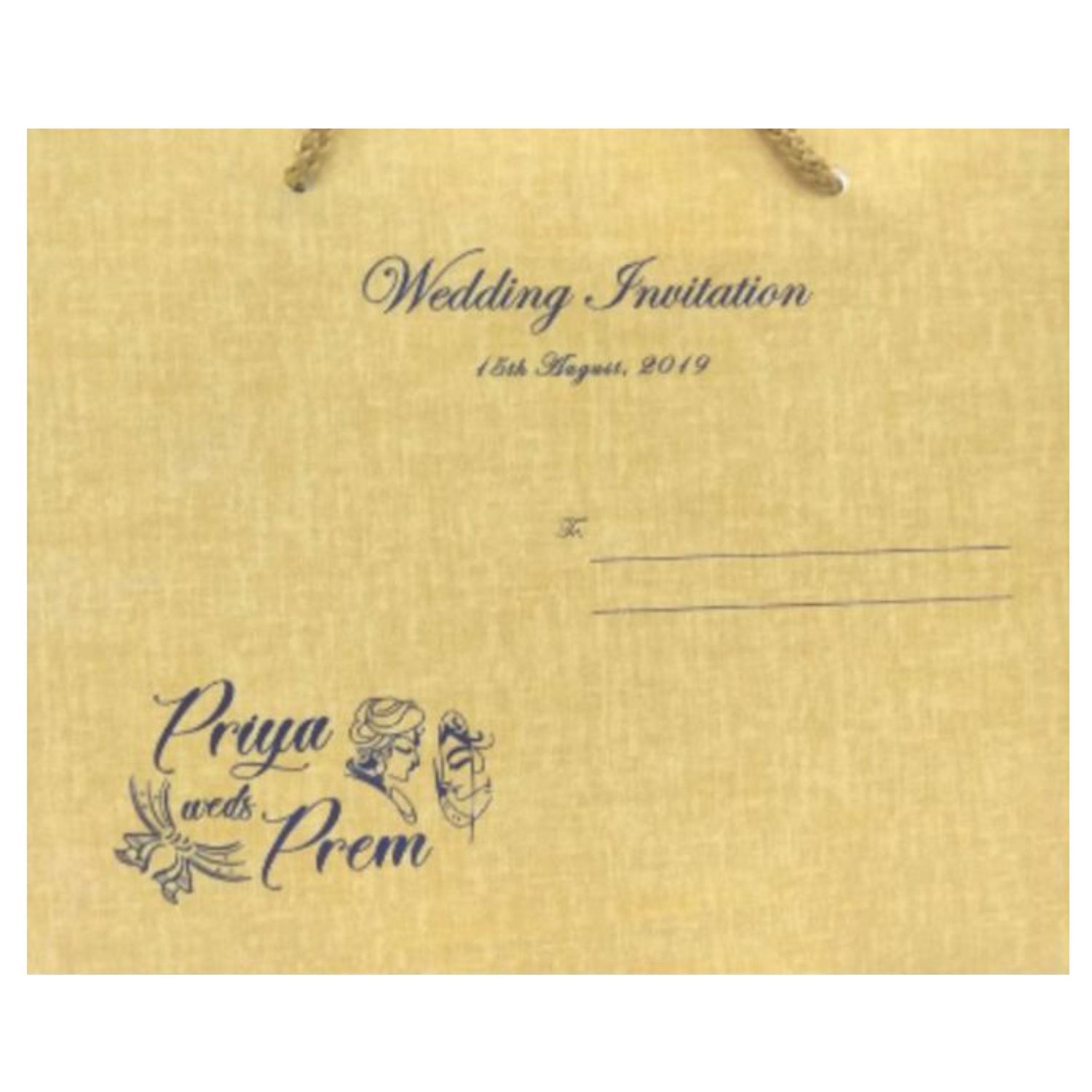 Gracious Gold And Blue Shading With Ganesha Theme Padded Wedding Card-KCCT11BP