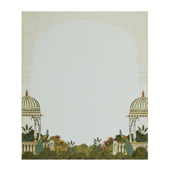 Cream Mughal Art Padded Invitation Card-King of Cards